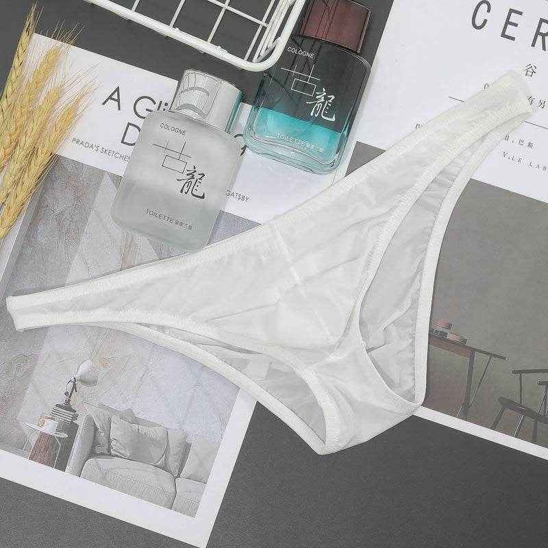 Ultra-Thin Transparent Men's Briefs - Comfortable Ice Silk Low Waist Style