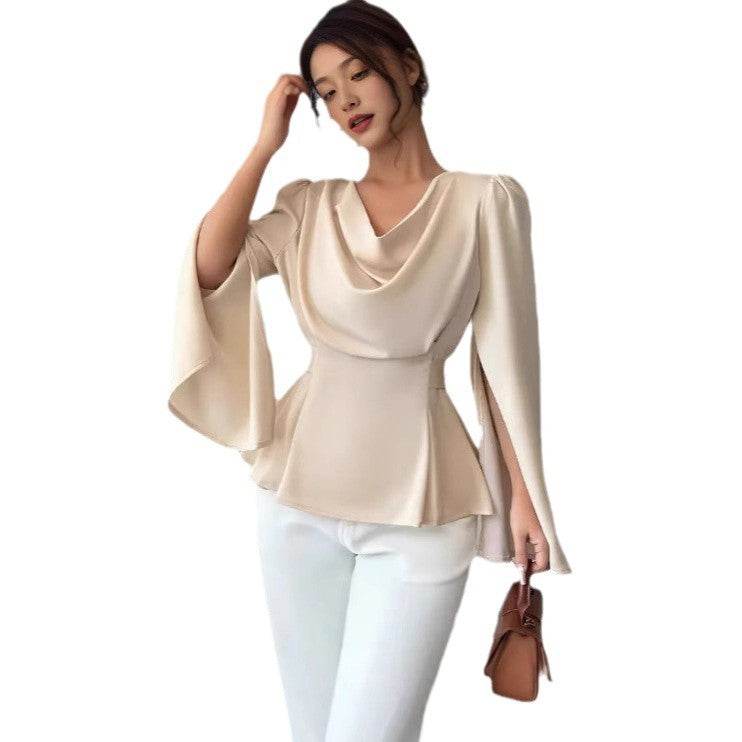 Women's Satin Flare Sleeve Shirt - Elegant Blouse for Modern Style 2025 - Buy Center