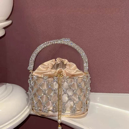Gold & Silver Rhinestone Clutch - Hand-Woven Birdcage Design 2025 - Buy Center