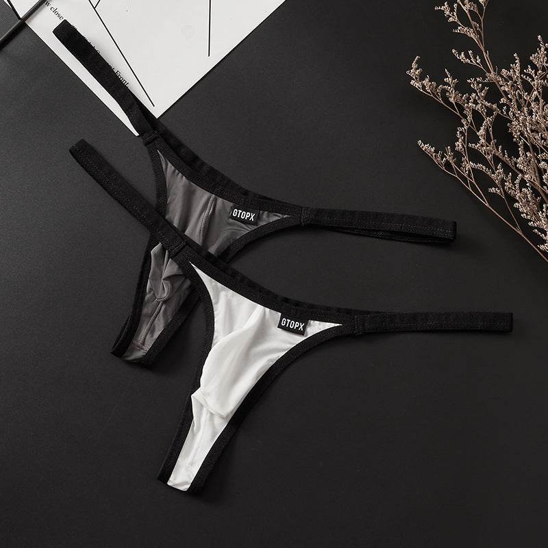 Men's T-Back Briefs - Low Waist Ice Silk Comfort in Solid Colors - Buy Center