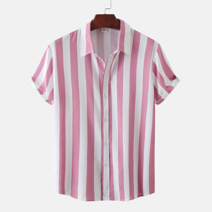 Men's 3D Printed Short Sleeve Shirt - Casual Cotton Blend Cardigan 2025 - Buy Center