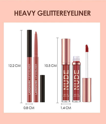12 Pcs Matte Lipstick & Lip Liner Set - Waterproof Long Lasting Makeup - Buy Center