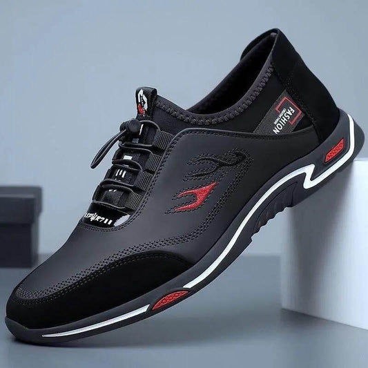 Buy Center Men's Casual Lace-up Leather Work Shoes - Soft Bottom, Flat Heel - Buy Center