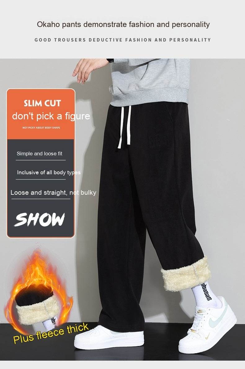 Winter Men's Cashmere Harem Pants - Stylish Wide-Leg Trousers 2025 - Buy Center