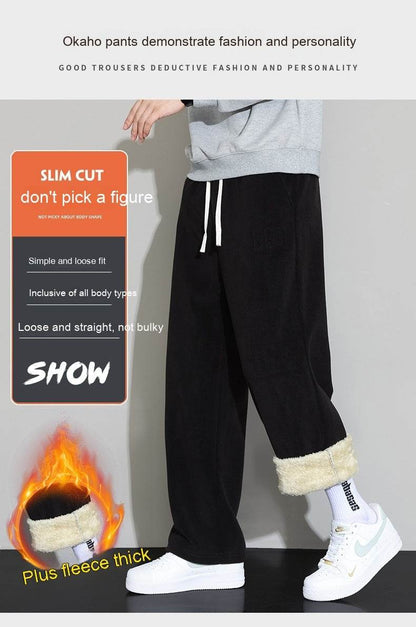 Winter Men's Cashmere Harem Pants - Stylish Wide-Leg Trousers 2025 - Buy Center