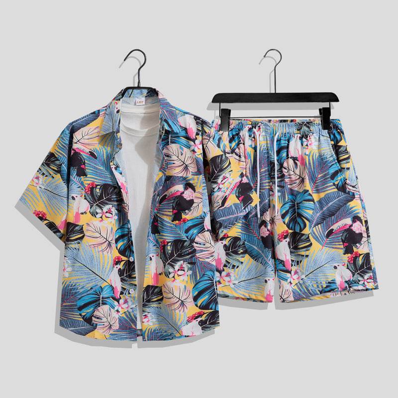 Hong Kong Style Retro Printed Shirt - Men's Short Sleeve Summer Top - Buy Center