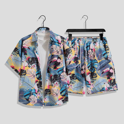 Hong Kong Style Retro Printed Shirt - Men's Short Sleeve Summer Top - Buy Center