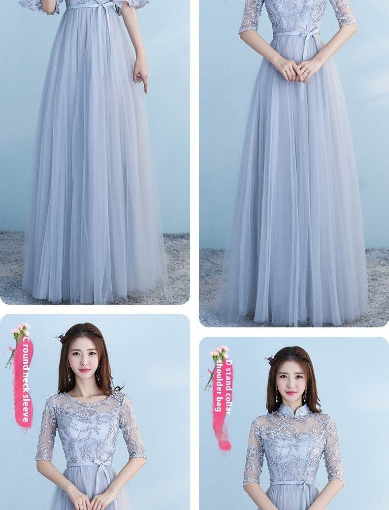 Elegant Long Blue Bridesmaid Dress - Customizable Styles & Sizes Available - Buy Center