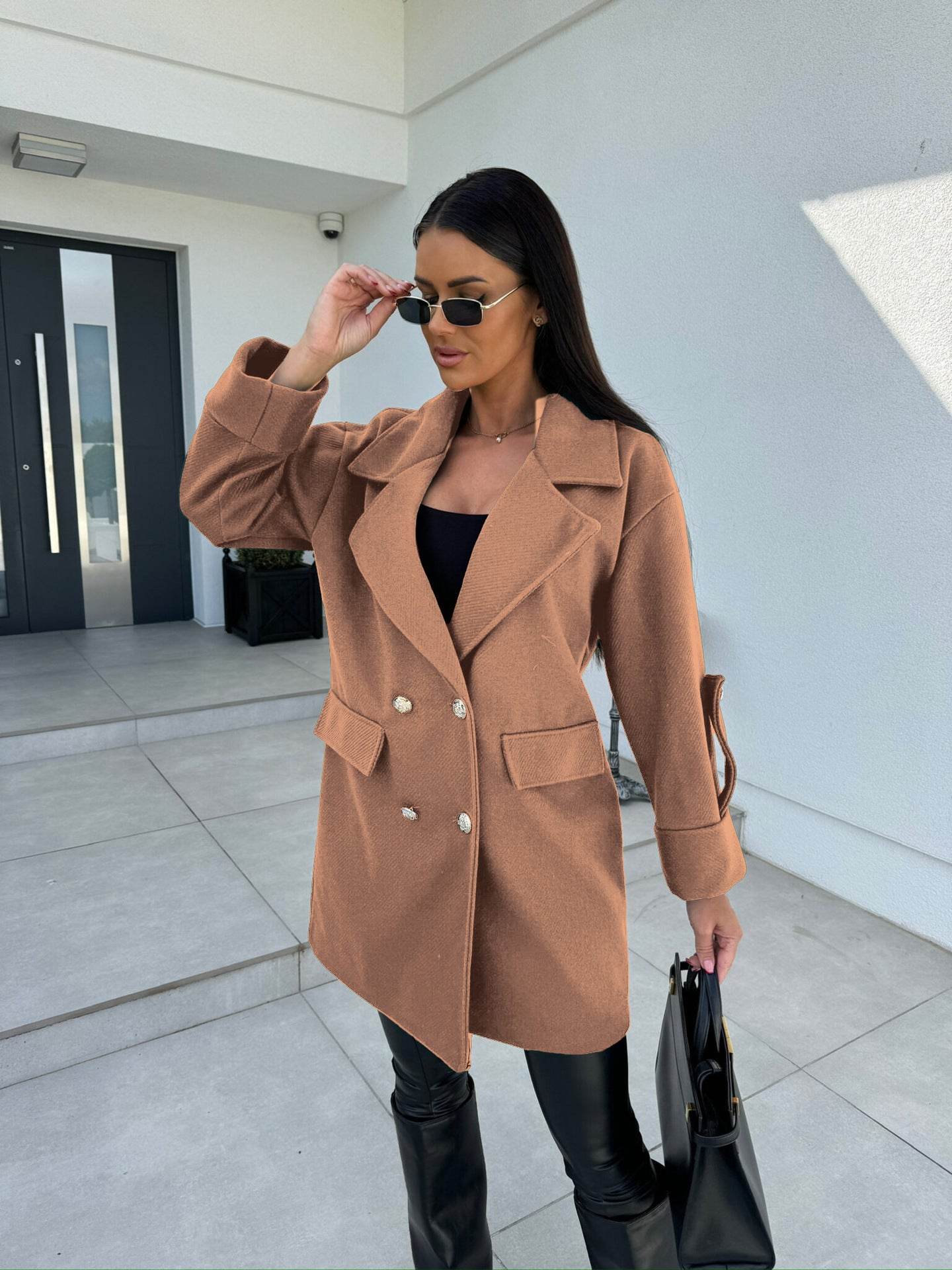 Women's Double Breasted Woolen Coat - Stylish Winter Fashion, All-Match - Buy Center