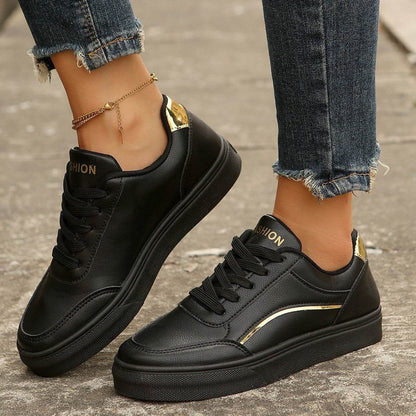 Stylish Lace-Up White Flats for Women - Trendy Round Toe Casual Shoes - Buy Center