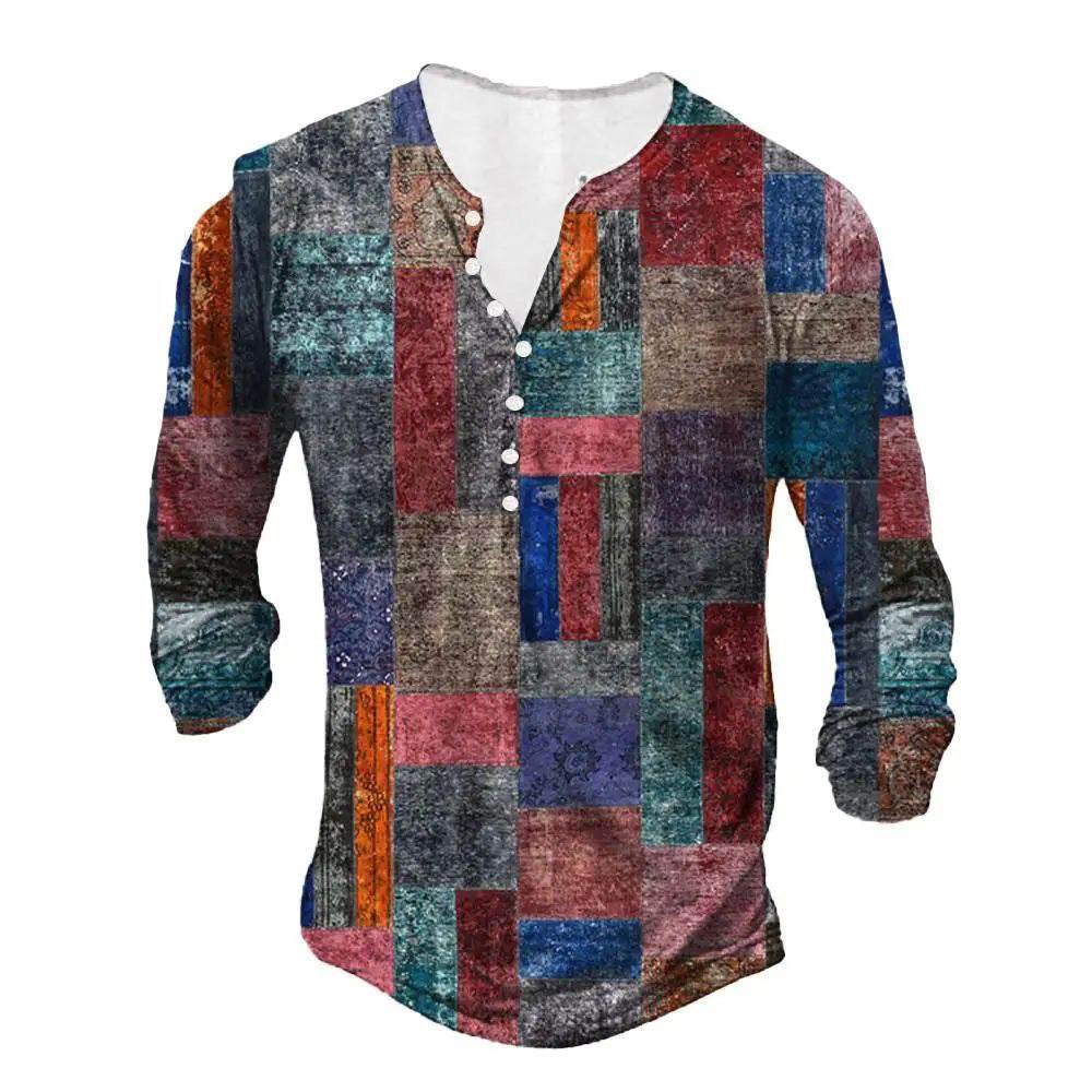 3D Digital Printed Ethnic Pattern Top - Open Placket, Trendy Styles - Buy Center