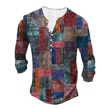 3D Digital Printed Ethnic Pattern Top - Open Placket, Trendy Styles - Buy Center