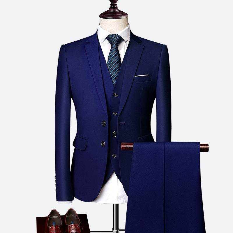 Buycenter Men's Three-Piece Slim Fit Suit - Multicolor Options Available - Buy Center