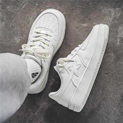 Thick Soled White Casual Sneakers for Men - Breathable Vulcanized Style - Buy Center