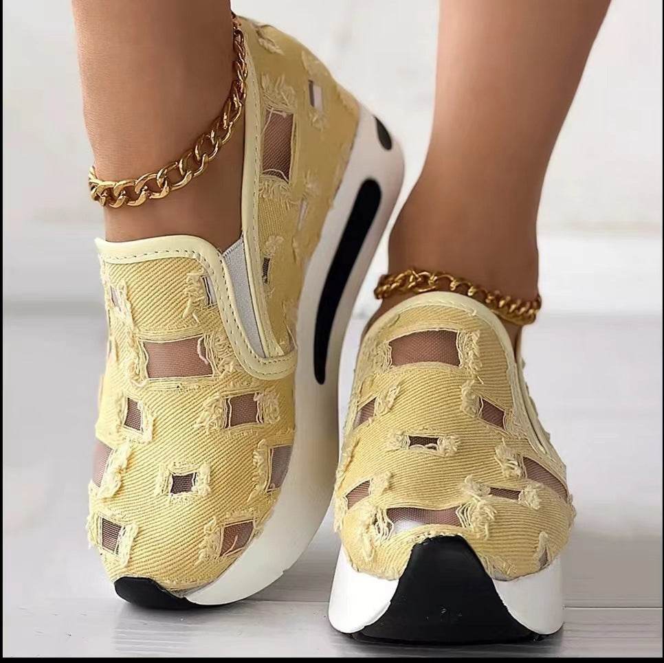 Plus Size Wedge Flats for Women - Breathable Hidden Heels, Stylish Colors - Buy Center