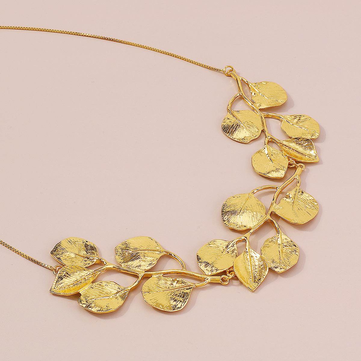 2025 Luxury Metal Leaf Earrings & Choker Set - Elegant Jewelry Gift - Buy Center