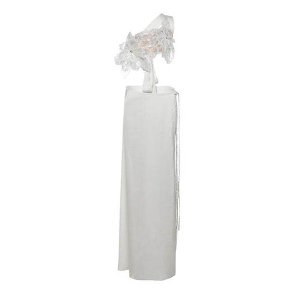 Backless Sequined Lace-up Top & Long Skirt Suit - Stylish Polyester Set - Buy Center