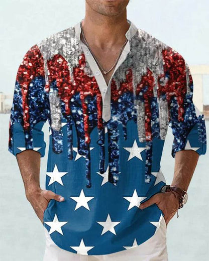 3D Digital Printing Polo Shirt for Men - Stylish Long Sleeve Sports Top - Buy Center