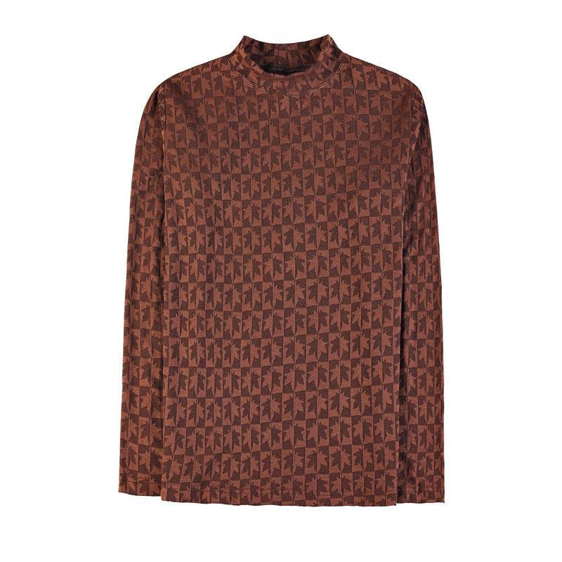 Men's Slim Fit Half High Collar T-Shirt - Trendy Casual Style 2025 - Buy Center