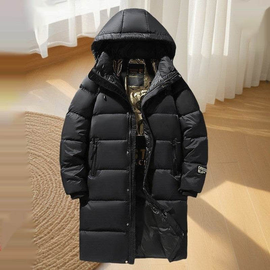 Thickened Hooded Down Jacket - Stylish Winter Coat with Detachable Collar - Buy Center