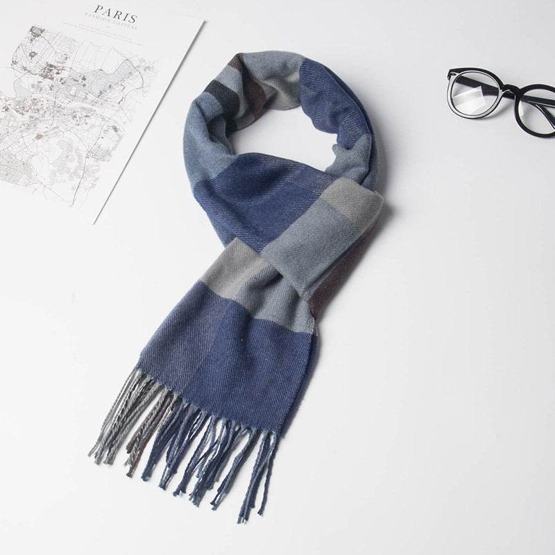 Stylish Men's Plaid Scarf - Premium Imitation Cashmere, 2025 Trendy Design - Buy Center