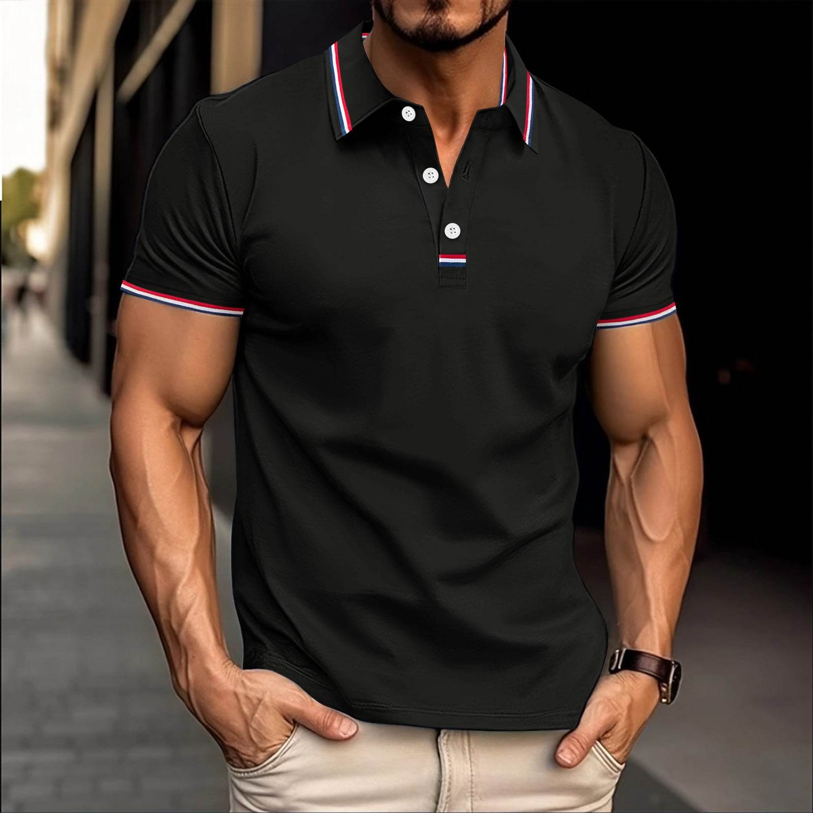 Buycenter Versatile Pull Button T-shirt - Loose Fit, Short Sleeve Options - Buy Center