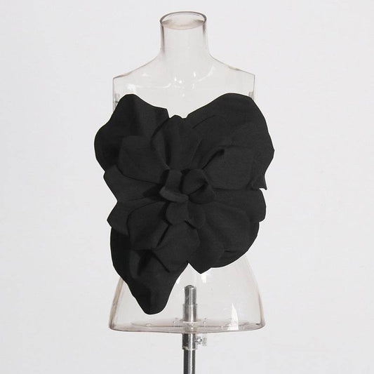 Three-Dimensional Flower Backless Tube Top Vest - Sexy Women's Camisole 2025 - Buy Center