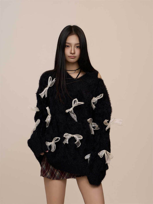 Buycenter Red Bow Design Sweater - Stylish Pullover for Every Occasion - Buy Center