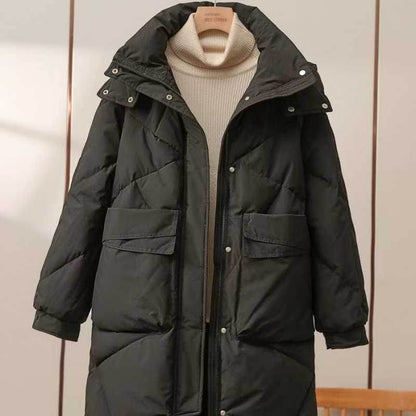 Buycenter Women's Mid-Length Cotton-Padded Coat - Plus Size & Warm - Buy Center