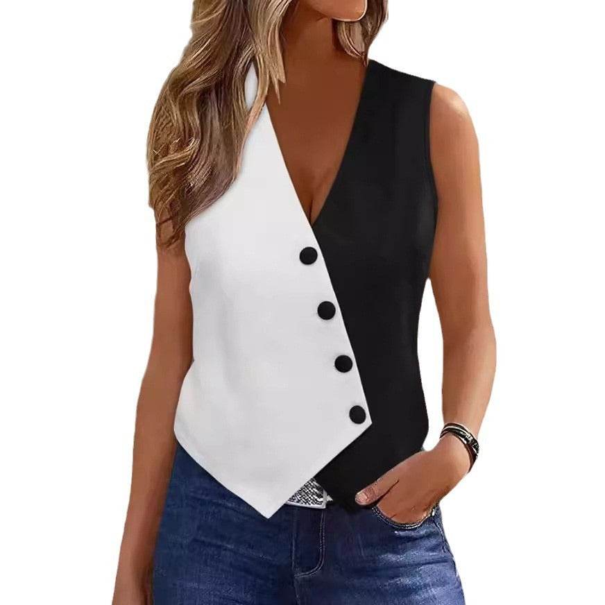 V-Neck Short Suit Waistcoat Vest - Slim Fit Stylish Pullover for All - Buy Center