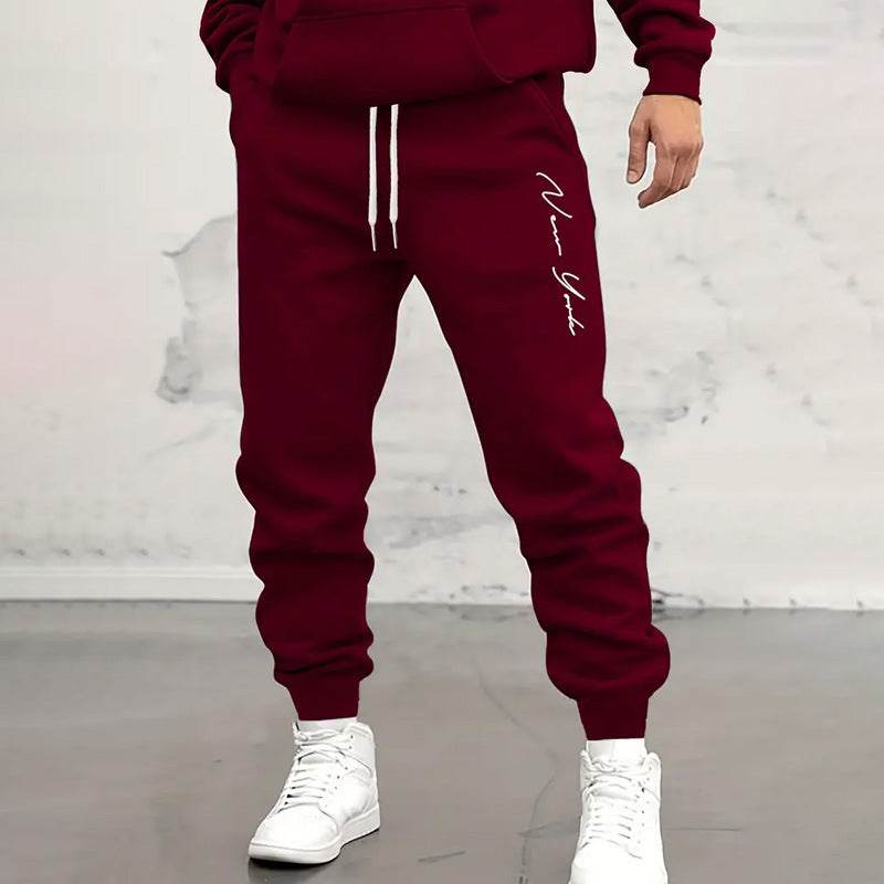 Men's Casual Sports Trousers - Stylish Letter Print Tapered Fit 2025 - Buy Center