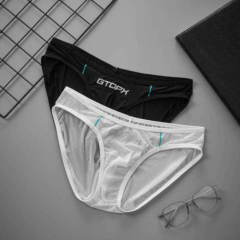 Men's Translucent Ice Silk Underwear - Breathable & Stylish Briefs 2025