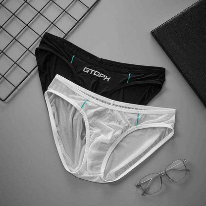 Men's Translucent Ice Silk Underwear - Breathable & Stylish Briefs 2025