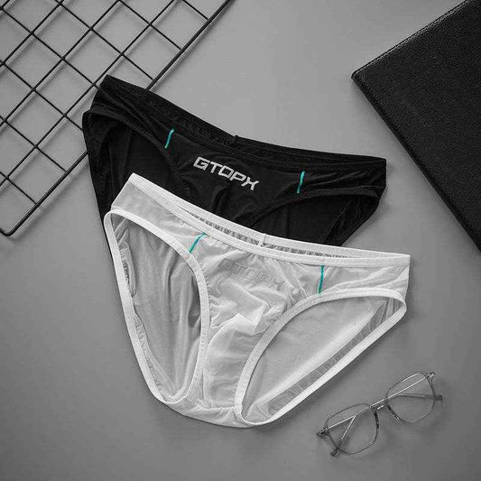 Men's Translucent Ice Silk Underwear - Breathable & Stylish Briefs 2025