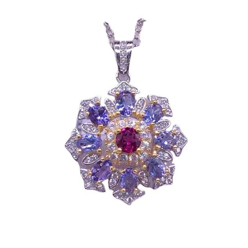 Buy Center Simple Natural Tanzanite Pendant Necklace - 925 Silver Jewelry - Buy Center
