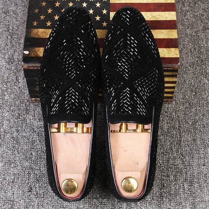 Men's Black Paillette Casual Shoes - Stylish Pointed Toe Design 2025 - Buy Center