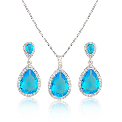 Elegant Zircon Water Drops Necklace & Earring Set - Bridal Jewelry 2025 - Buy Center