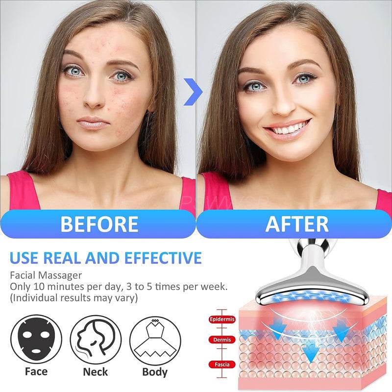 7-in-1 Neck Face Massager - LED Skin Rejuvenation & Sculpting Tool - Buy Center