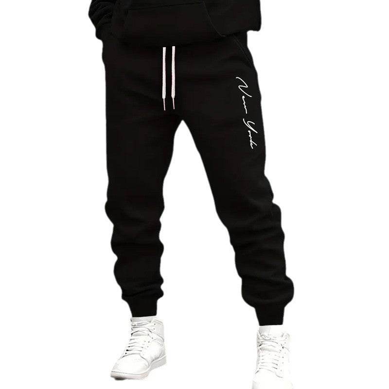 Men's Casual Sports Trousers - Stylish Letter Print Tapered Fit 2025 - Buy Center