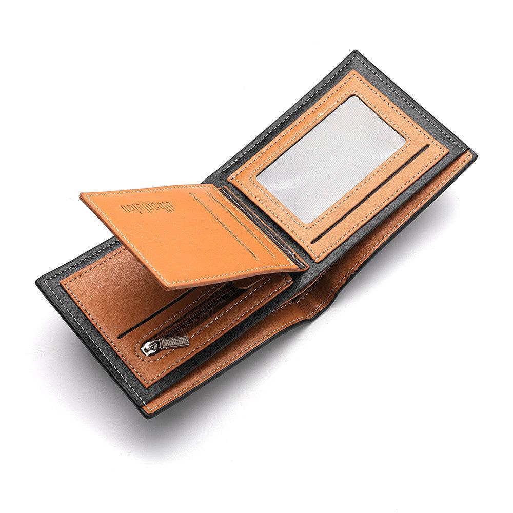 Men's Zipper Wallet - Lion Embossed Pattern, Stylish & Secure Design - Buy Center