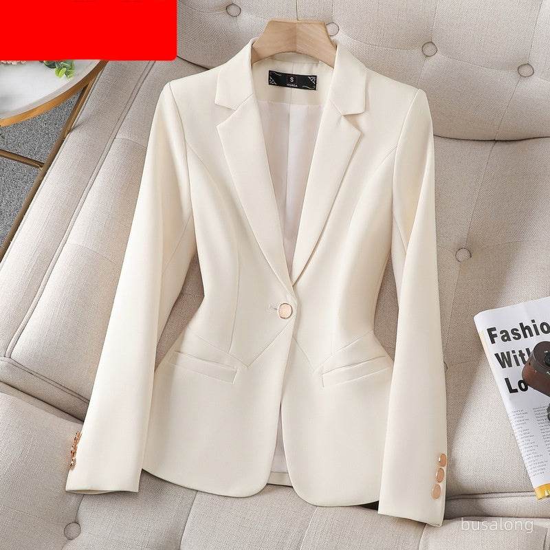 Buycenter Women's Long Sleeve Professional Suit - Milky White & Black - Buy Center