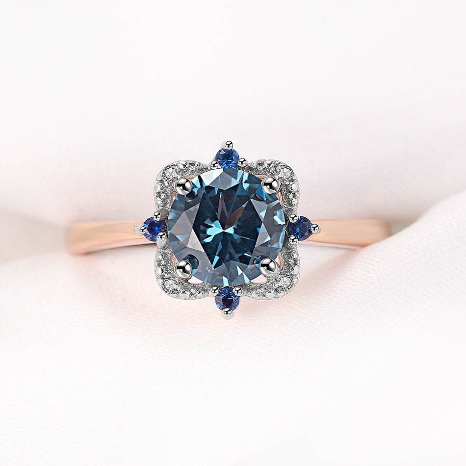 Buycenter Sterling Silver Rose Gold Electroplated Flower Ring - Sizes 5-9 - Buy Center