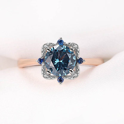 Buycenter Sterling Silver Rose Gold Electroplated Flower Ring - Sizes 5-9 - Buy Center