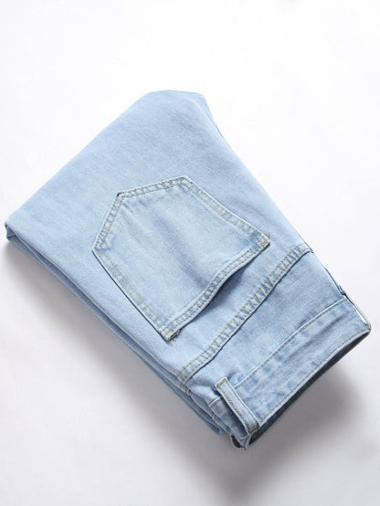 Fashionable Embroidered Men's Jeans - Stylish Casual Cotton Pants - Buy Center