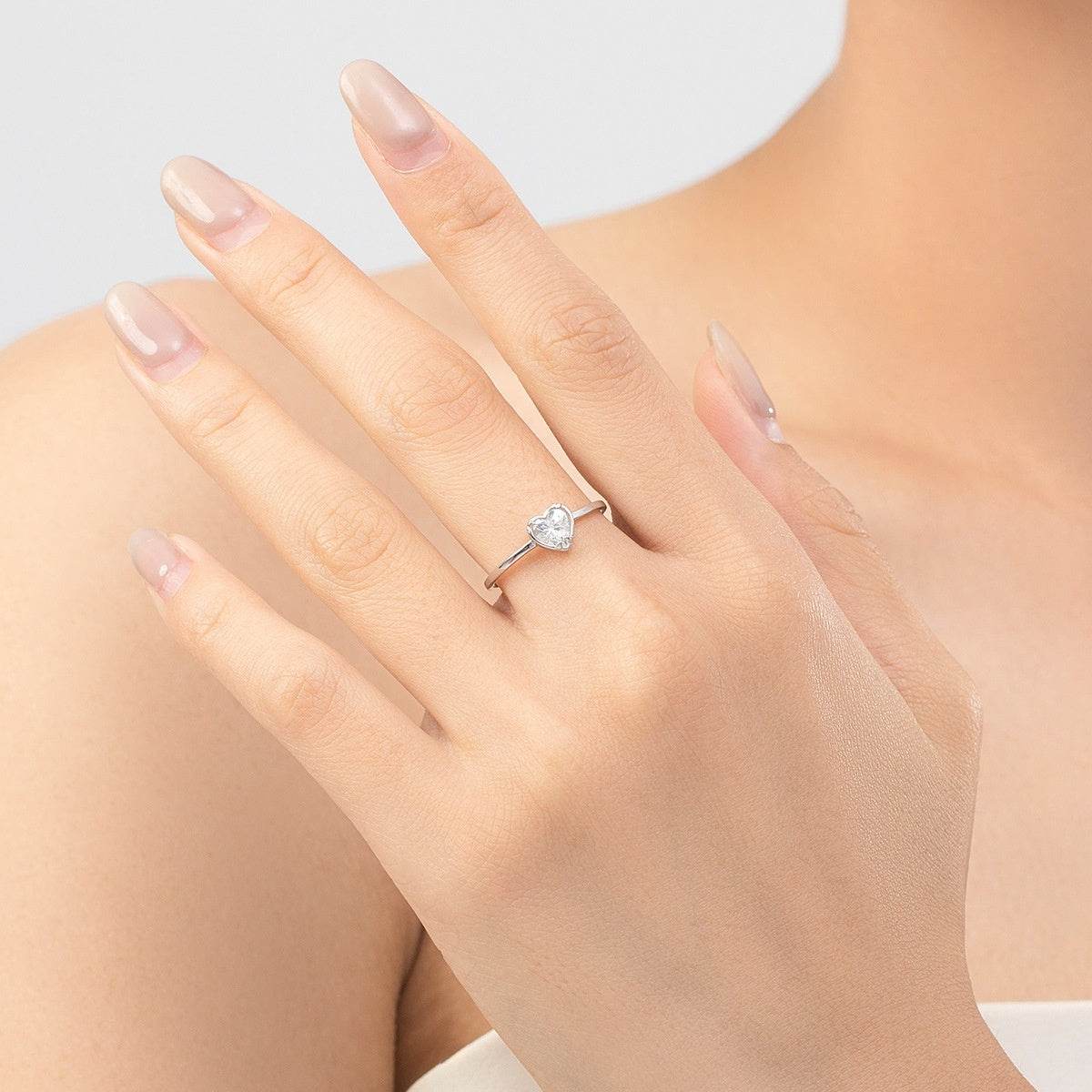 S925 Sterling Silver Heart Engagement Ring - Elegant Wedding Jewelry 2025 - Buy Center