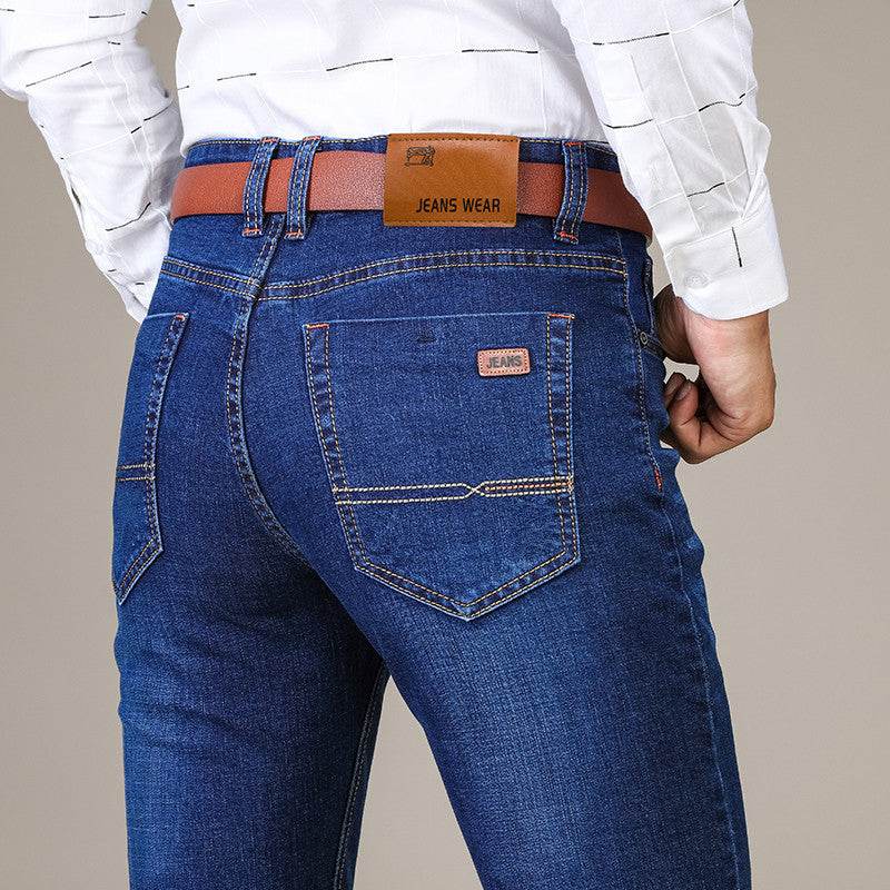 Buycenter Men's Stretch Slim Straight Jeans - Comfortable Business Casual Fit - Buy Center