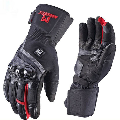Unisex Electric Motorcycle Heating Gloves - Stylish Leather Design for All Sizes - Buy Center