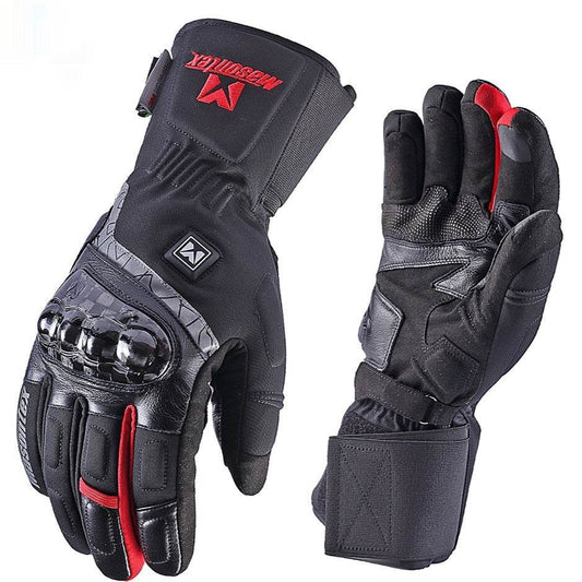 Unisex Electric Motorcycle Heating Gloves - Stylish Leather Design for All Sizes - Buy Center