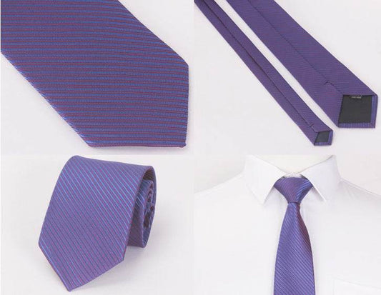 Stylish Dark Striped Tie - 8CM Polyester Hand Tie for Business Wear - Buy Center