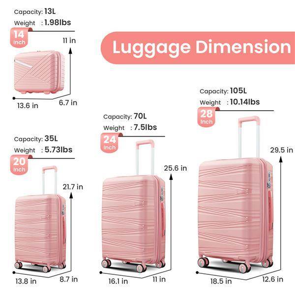 Lightweight 4-Piece Suitcase Set - Expandable Luggage with TSA Lock - Buy Center